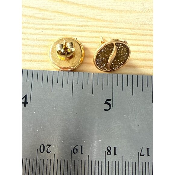 Diamond Dust Cats Eye Stud Earrings Post & Backings - Picture 3 of 3